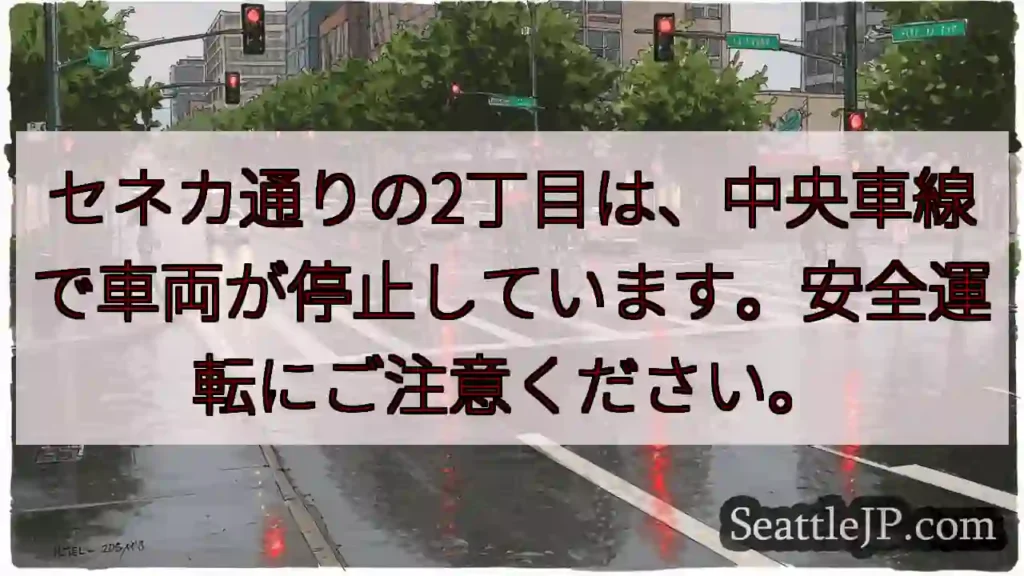 セネカ通り2丁目:車両停止中！