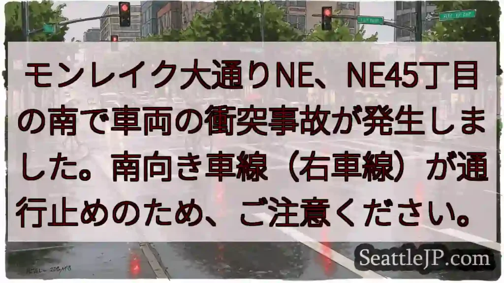 事故発生！モンレイク大通り通行止め