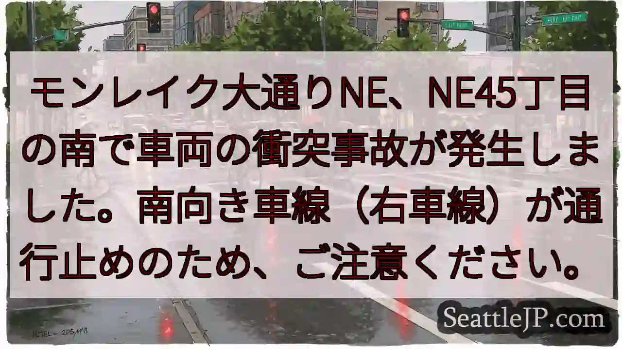 事故発生！モンレイク大通り通行止め