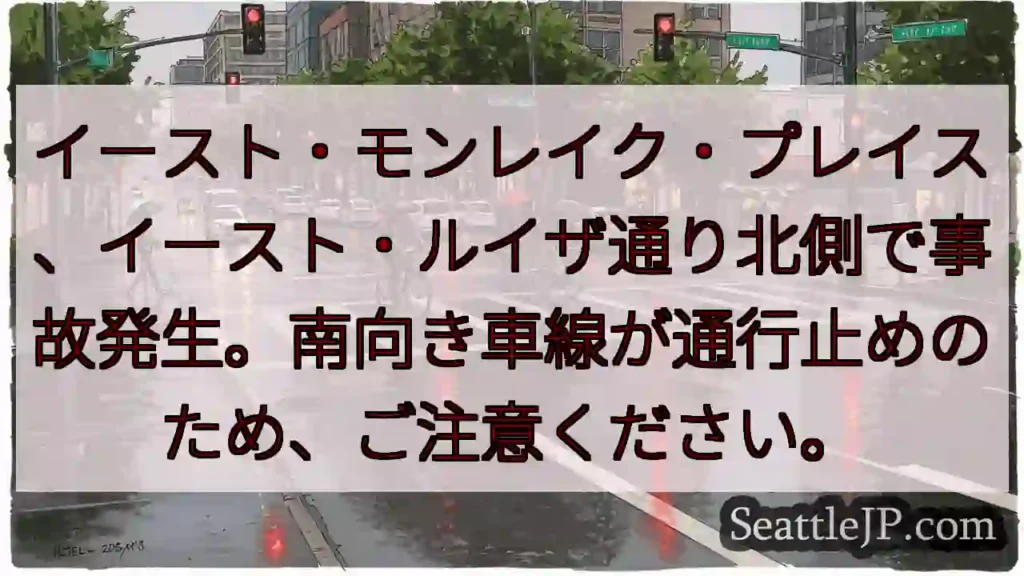事故発生！ルイザ通り通行止め