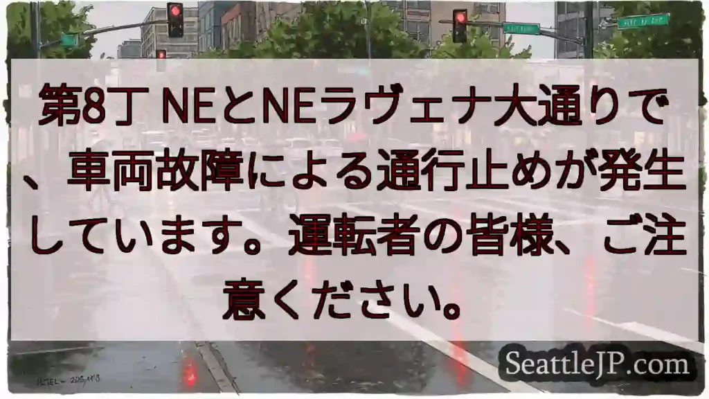 通行止め！NE大通り車両故障