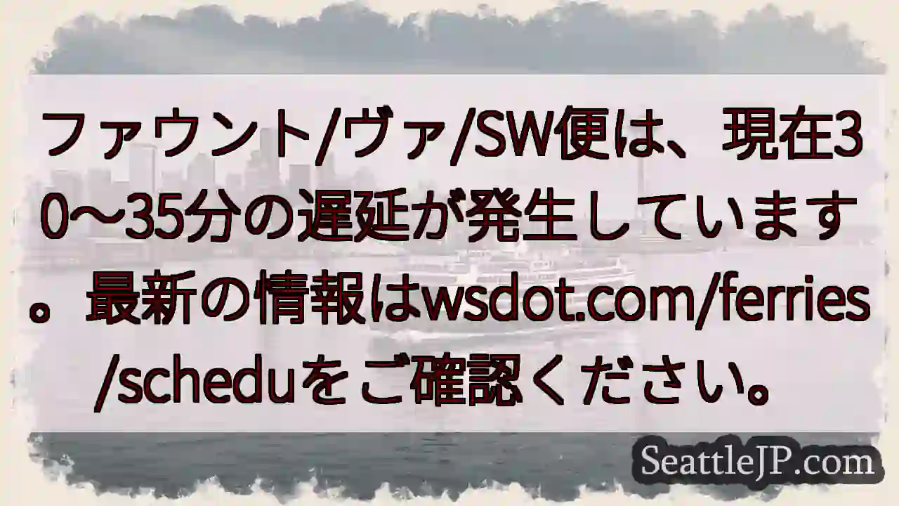 フェリー遅延：30～35分