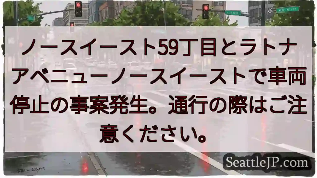 59丁目・ラトナアベニュー：車両停止注意！