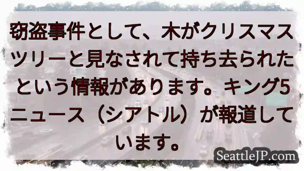 木盗難！？クリスマスツリーと見なされ持ち去り