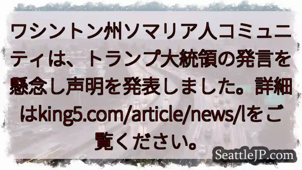 ソマリア系住民声明：トランプ発言を懸念