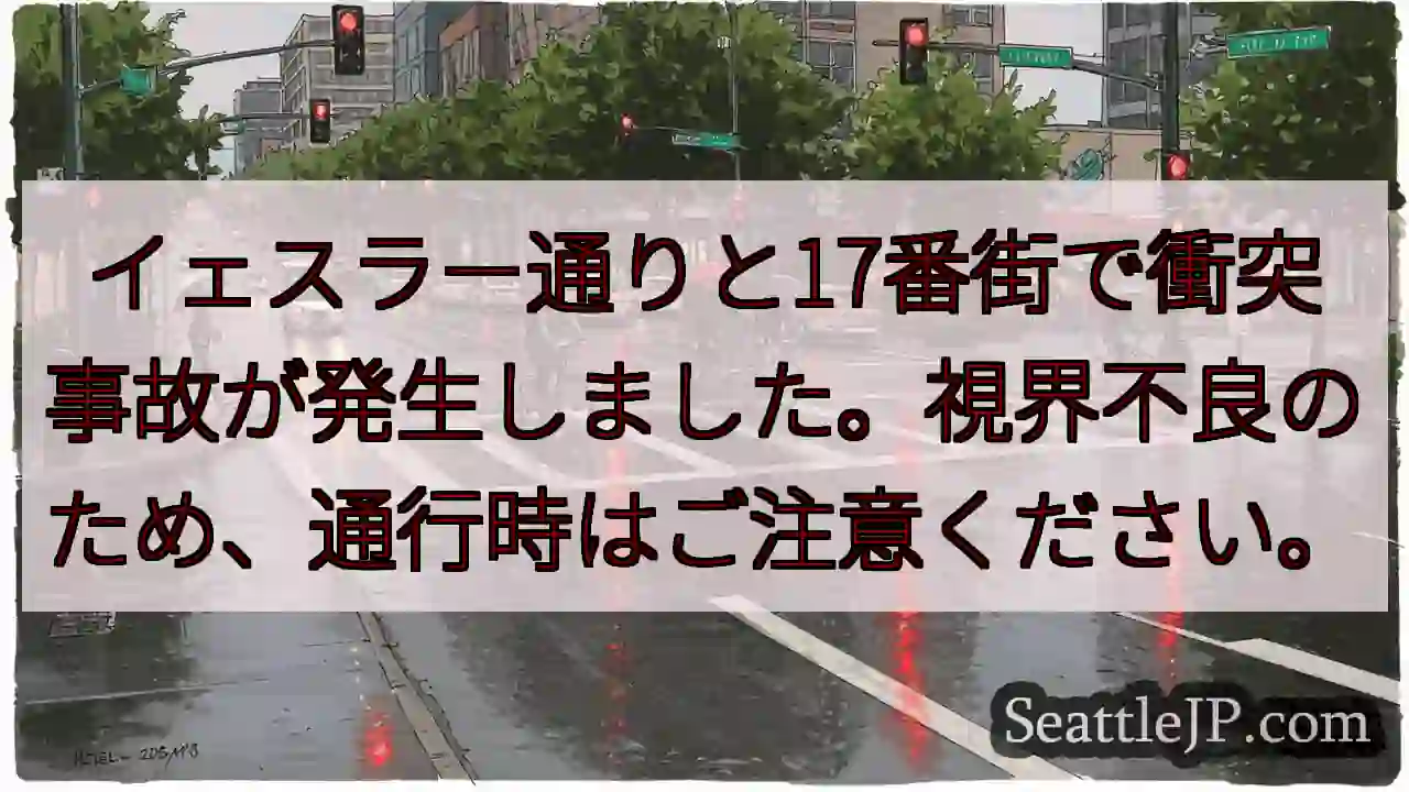 事故発生！視界不良に注意！