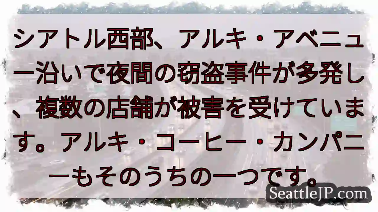 アルキ通りの夜間窃盗🚨