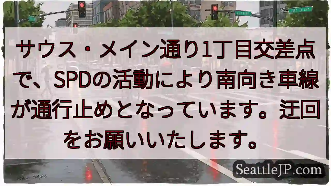 南向き通行止め！迂回を