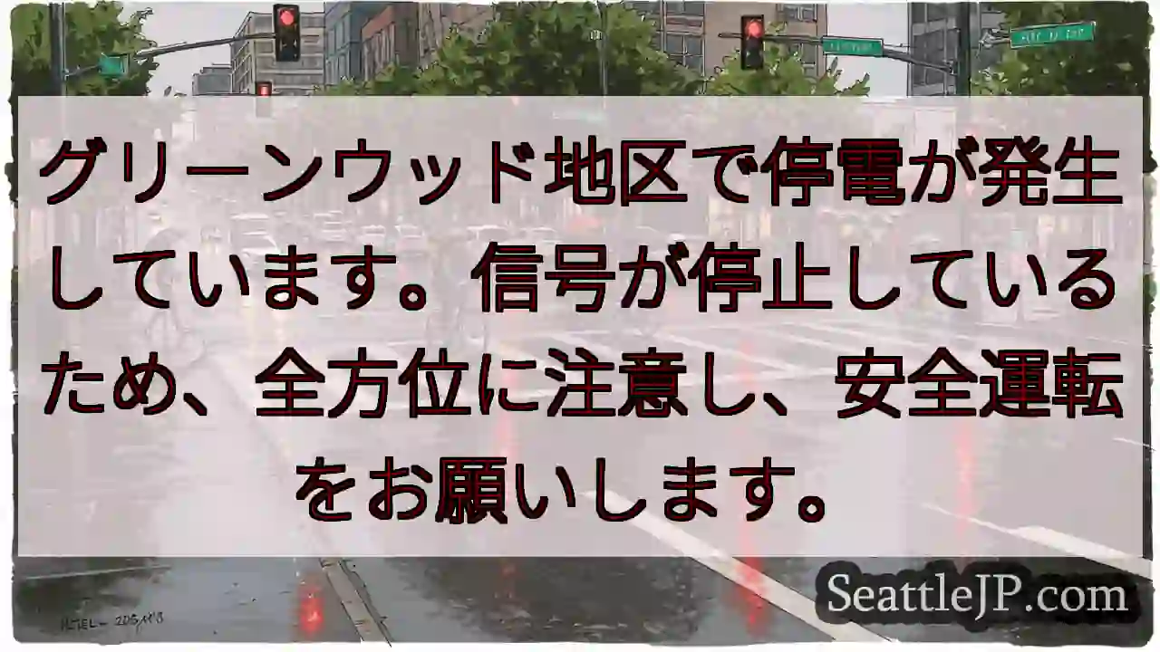 停電発生！信号停止、安全運転を！
