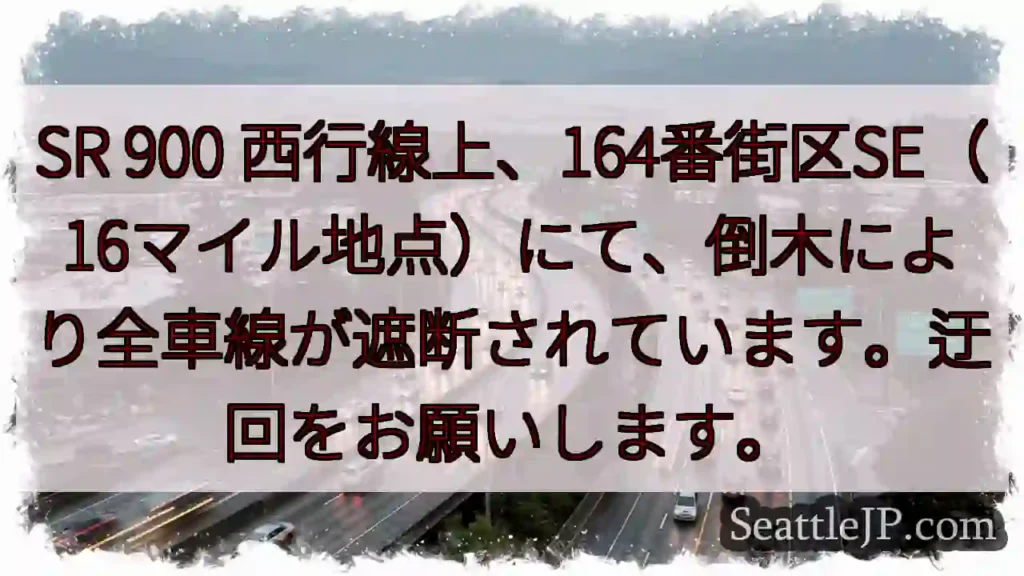 SR900:倒木で全線遮断!迂回お願いします