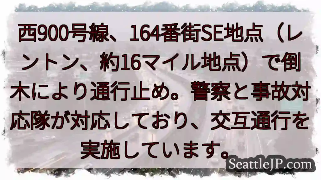 倒木通行止め！西900号線