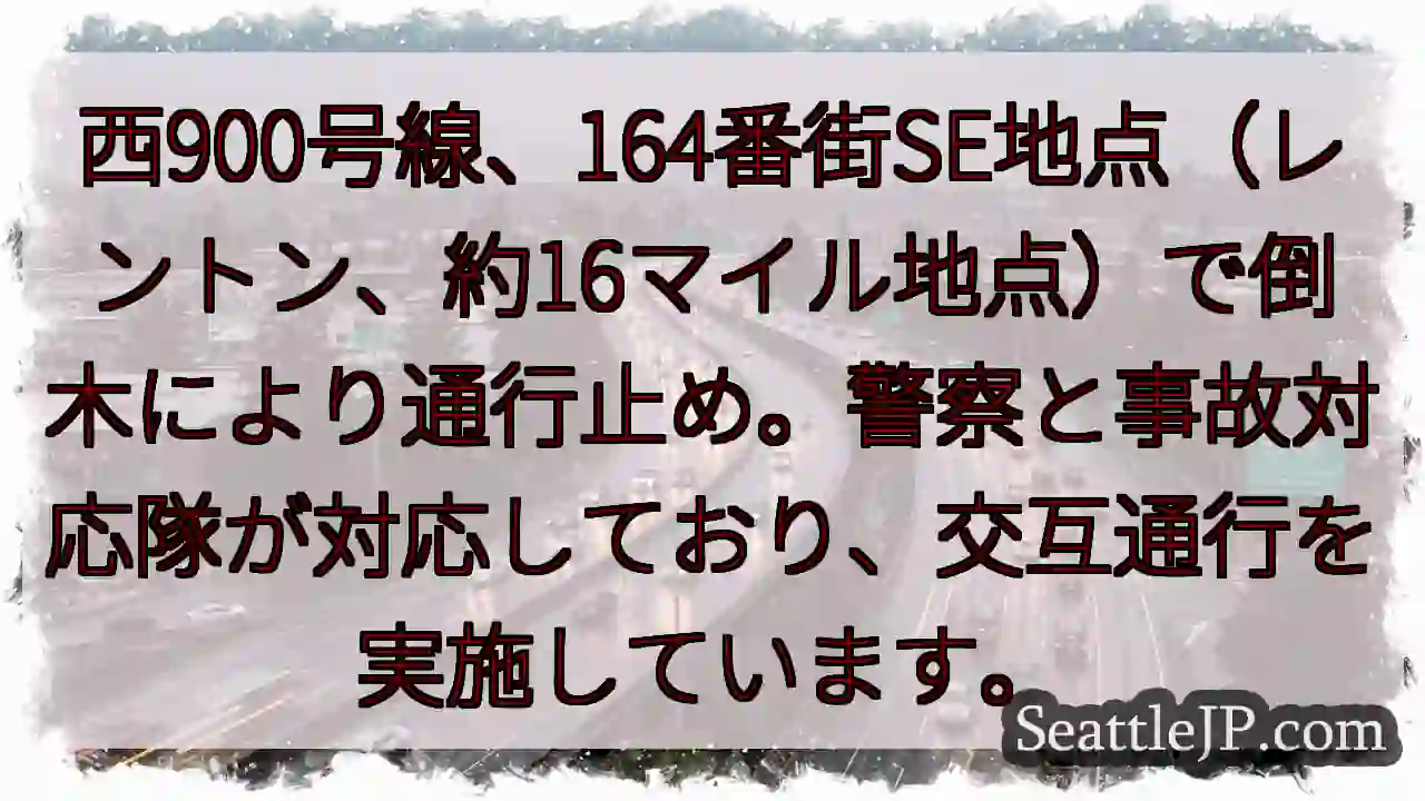 倒木通行止め！西900号線