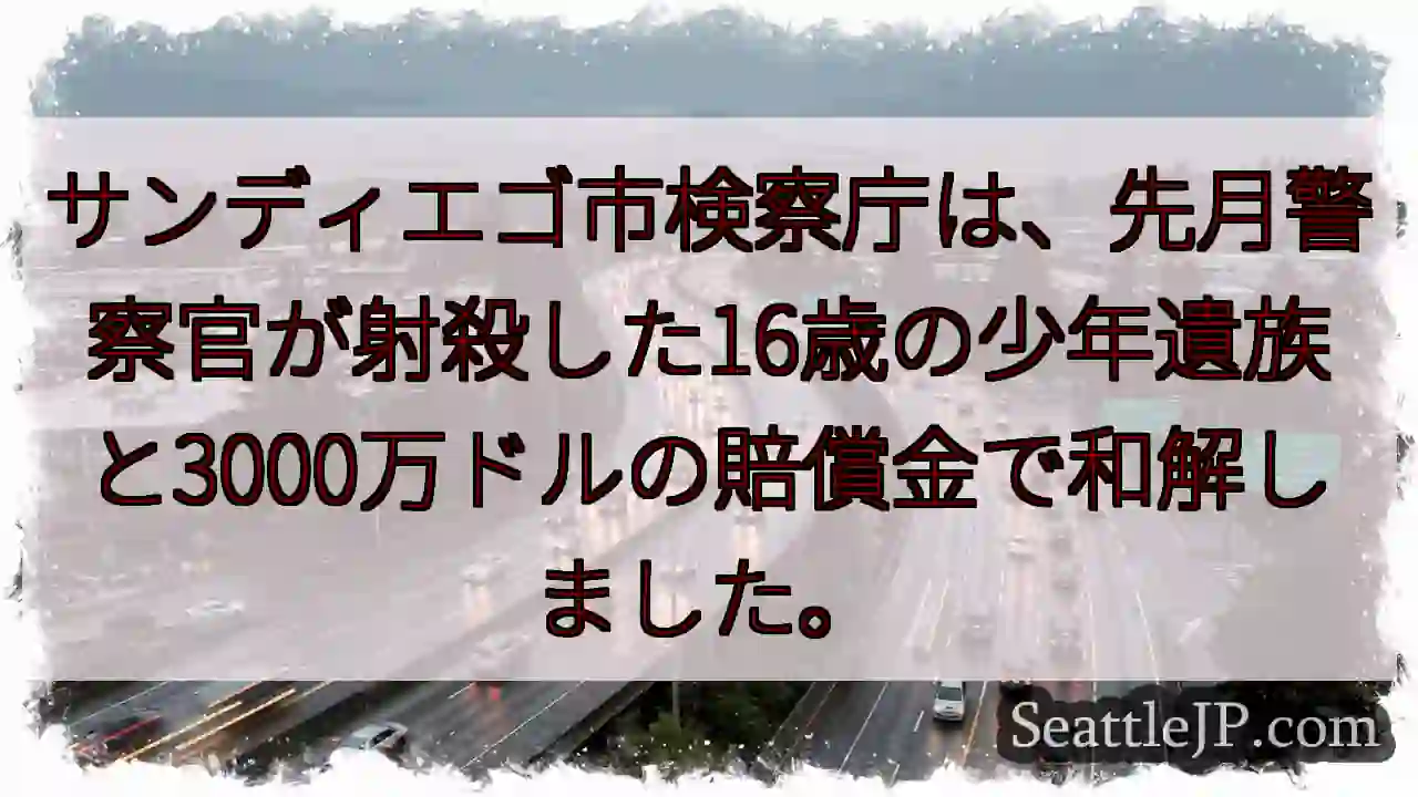少年死亡、賠償金3000万ドル