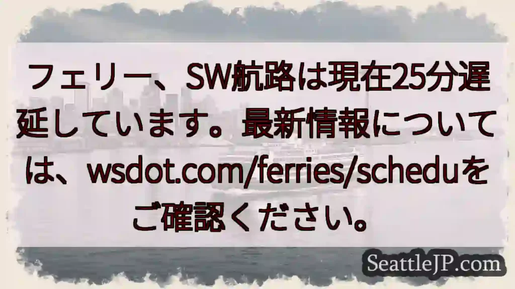 フェリー遅延：25分