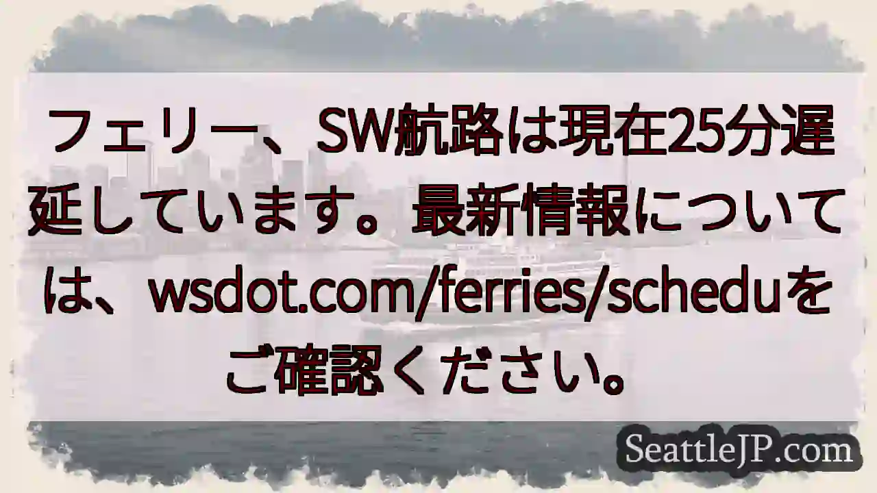 フェリー遅延：25分