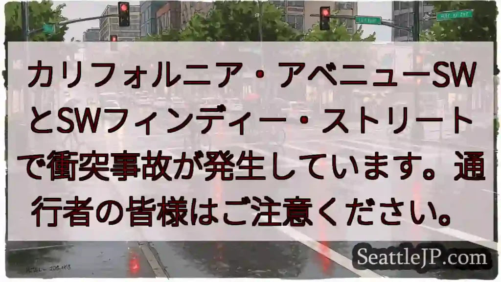事故発生！カリフォルニア・アベニューSW付近