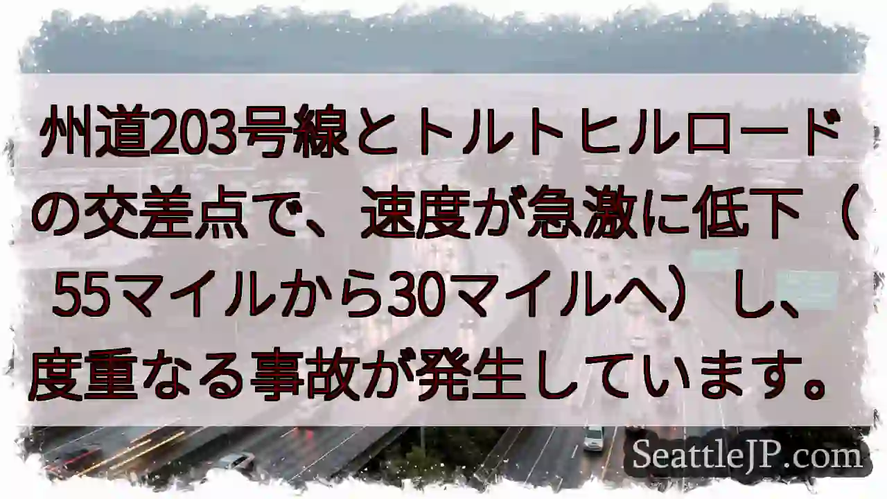 速度低下注意！事故多発交差点
