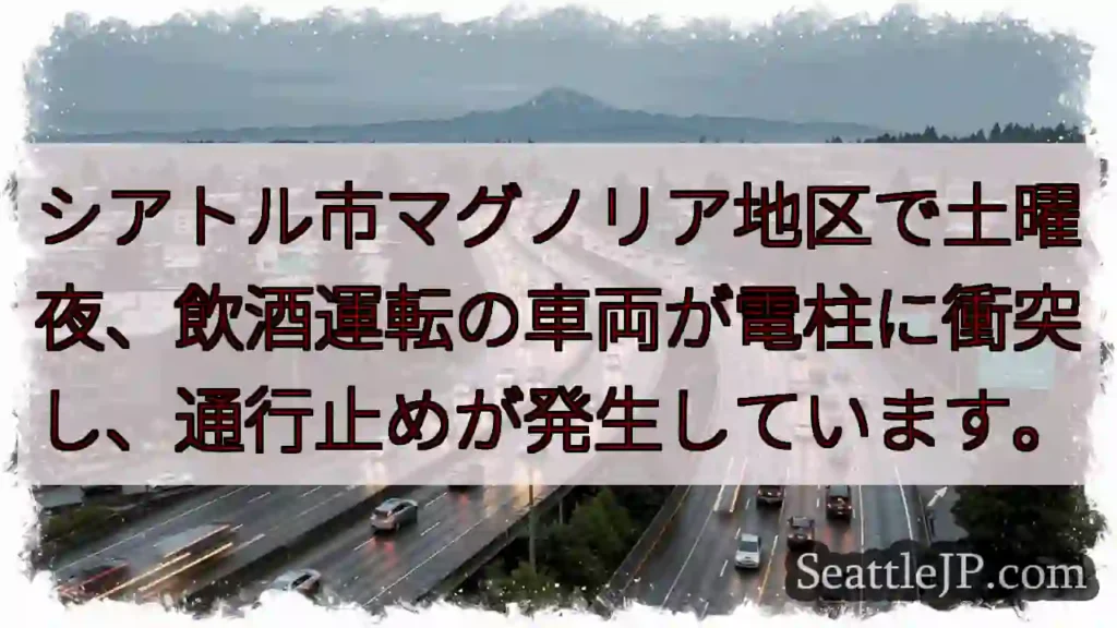 マグノリア地区：飲酒運転事故で通行止め