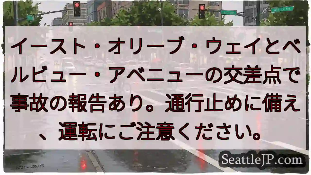 事故発生！通行止めに注意！