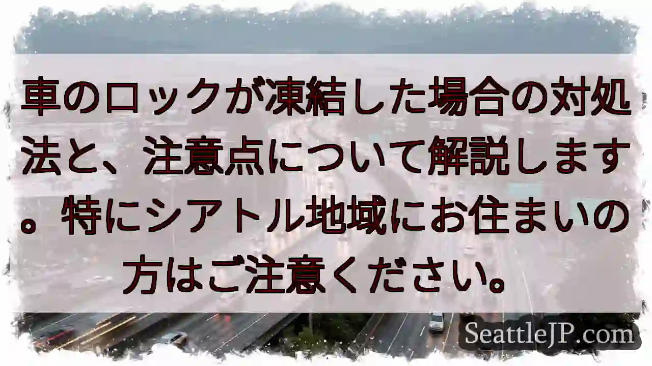 車の凍結対策！シアトル地域は要注意！