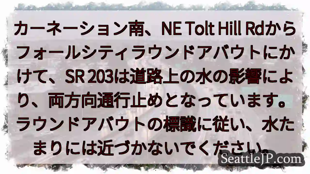 SR203通行止め！水の影響、両方向