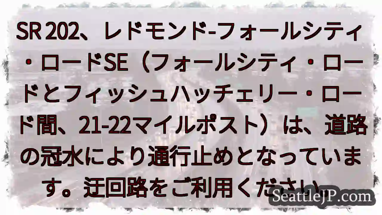 SR 202通行止め！冠水注意