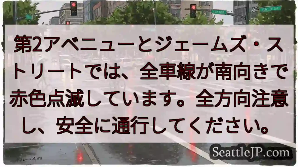 南向き赤点滅！安全確認を！