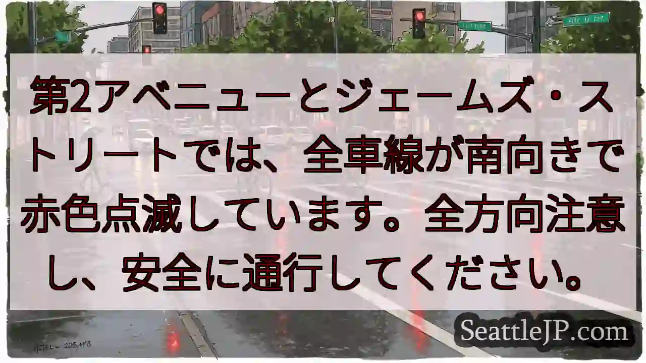 南向き赤点滅！安全確認を！