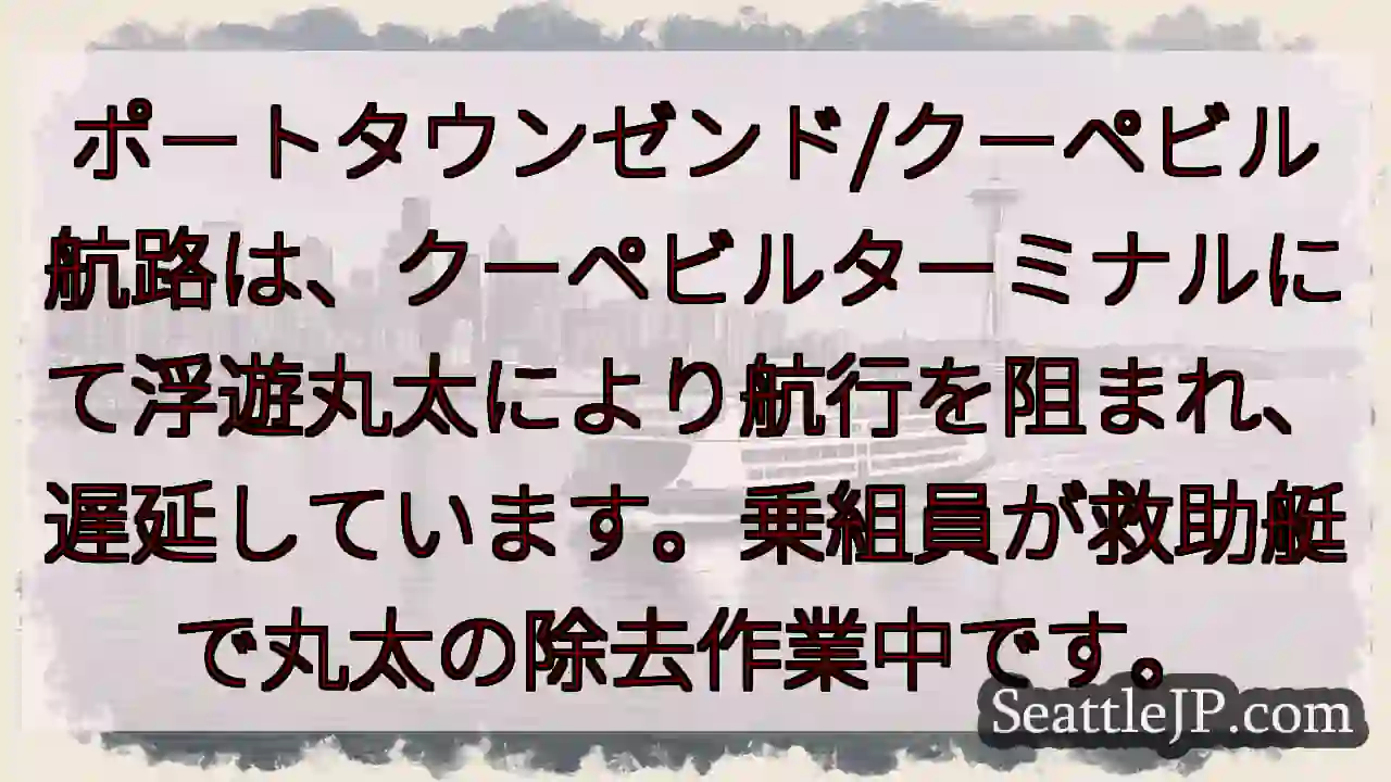 航路遮断！浮遊丸太で遅延中