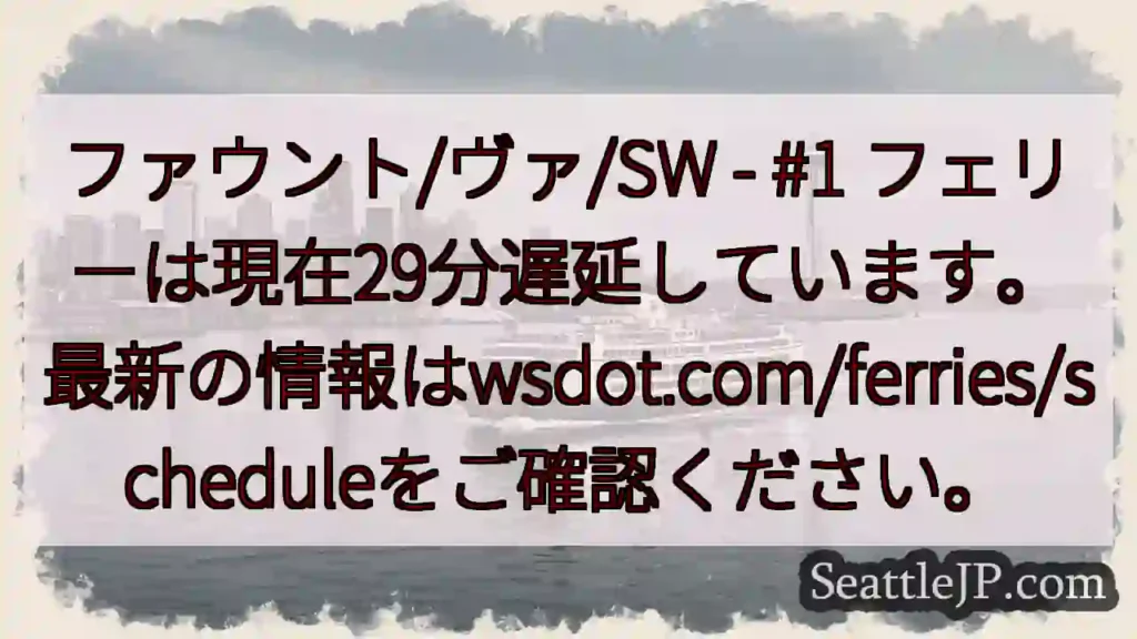 フェリー遅延：29分