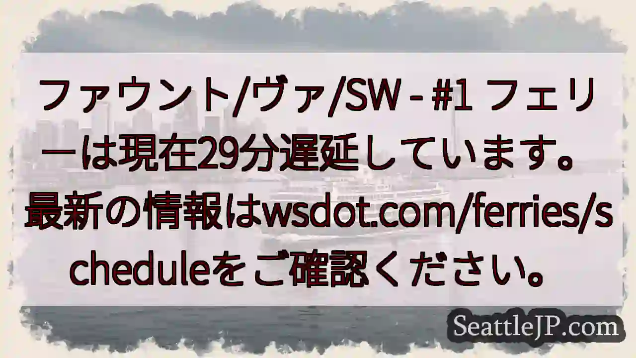 フェリー遅延：29分