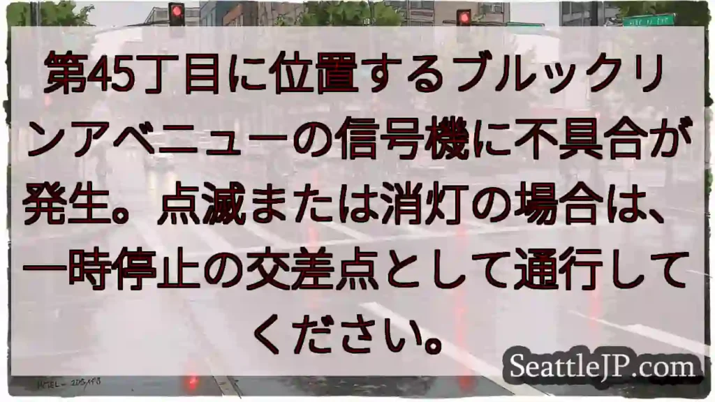 ブルックリンアベニュー信号機、一時停止！