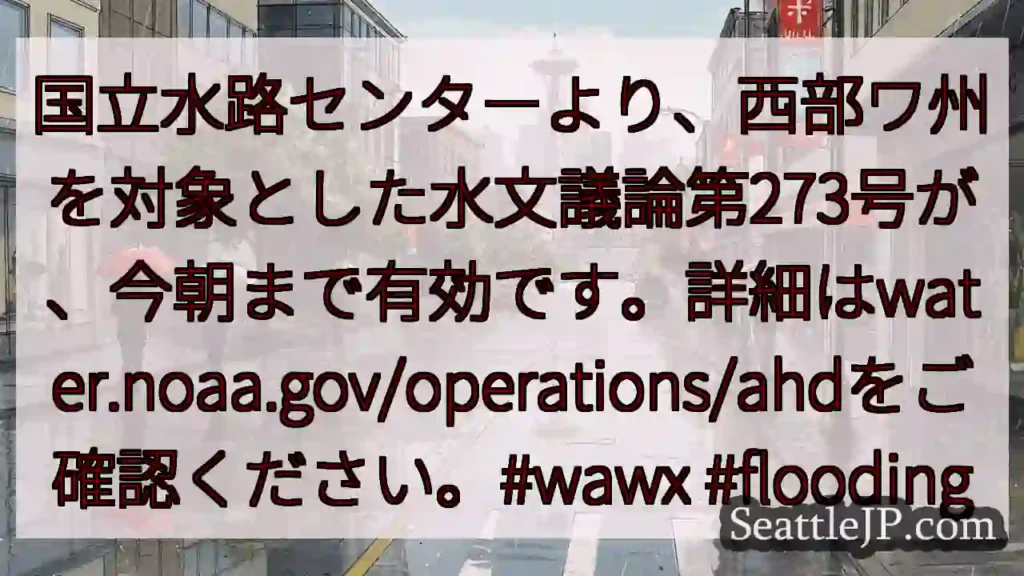 西部ワ州、水文議論中！水没注意