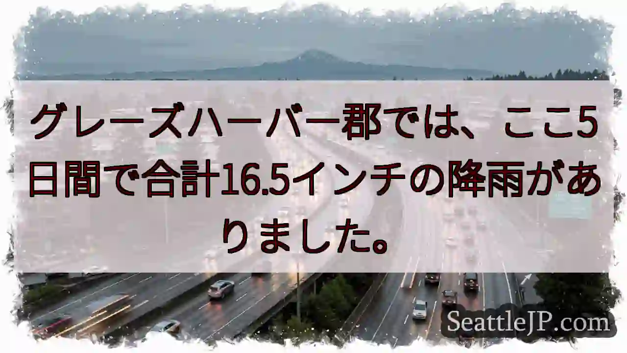 5日間で16.5インチの雨！