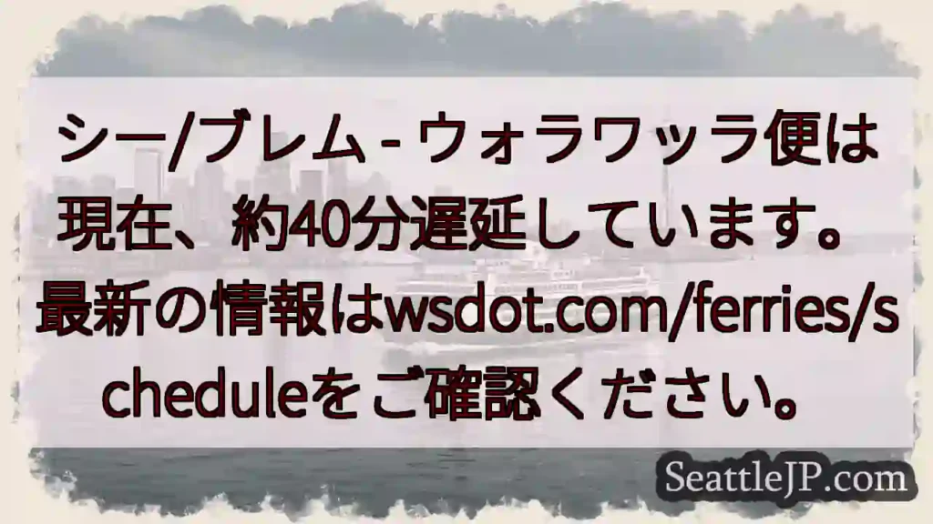 フェリー遅延：約40分
