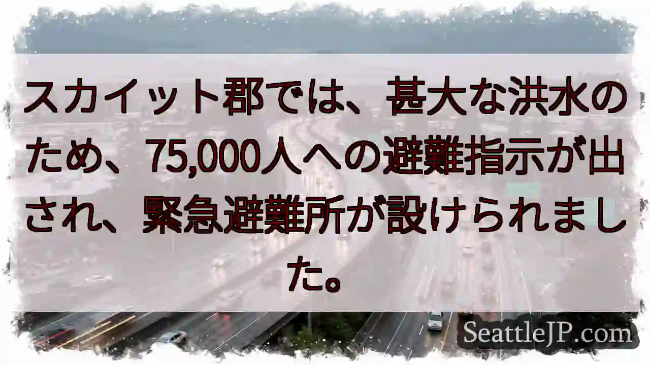 避難指示！75,000人へ