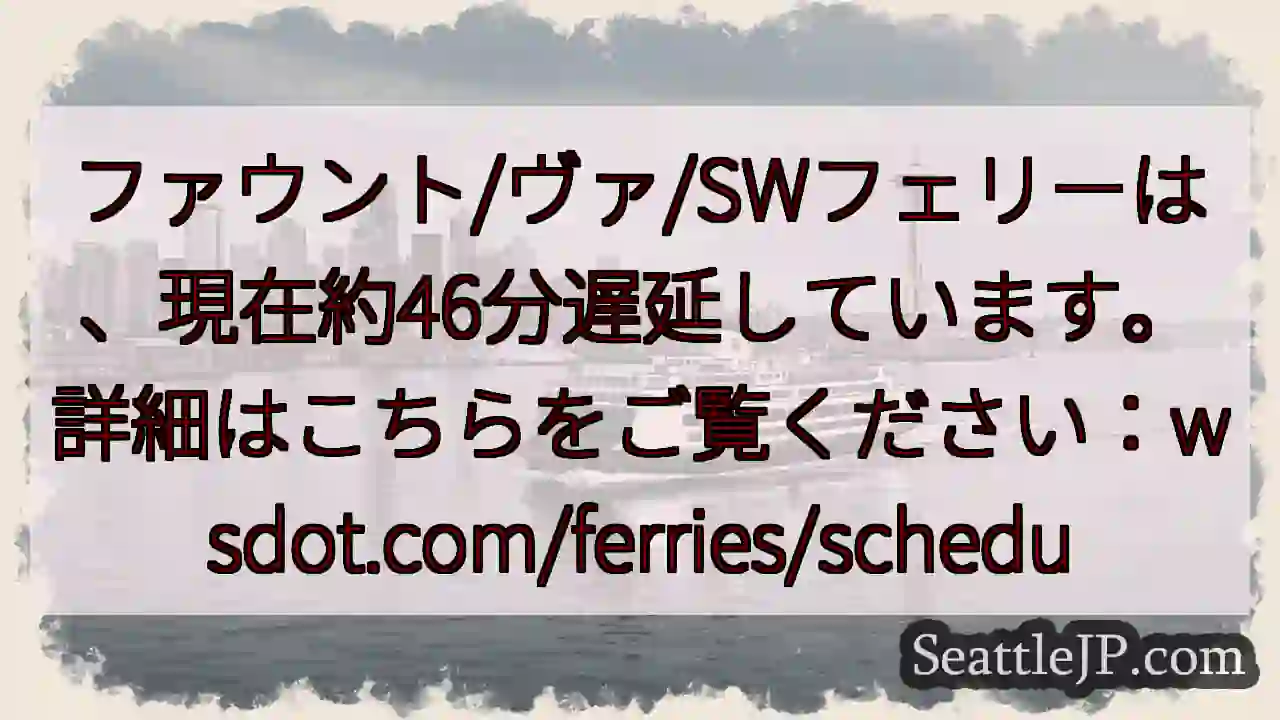 フェリー遅延：約46分