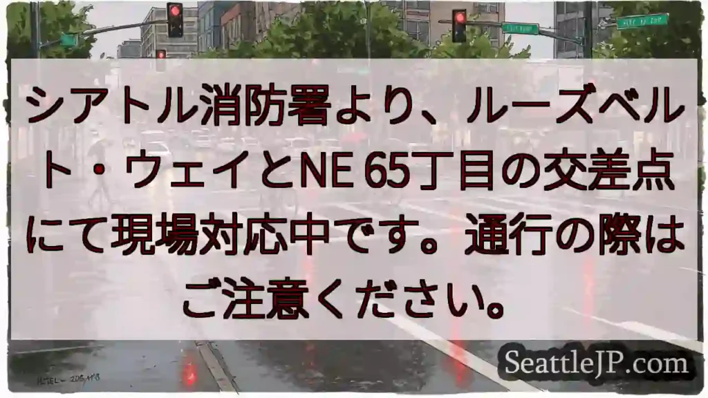 ルーズベルト・ウェイ交差点 現場対応中
