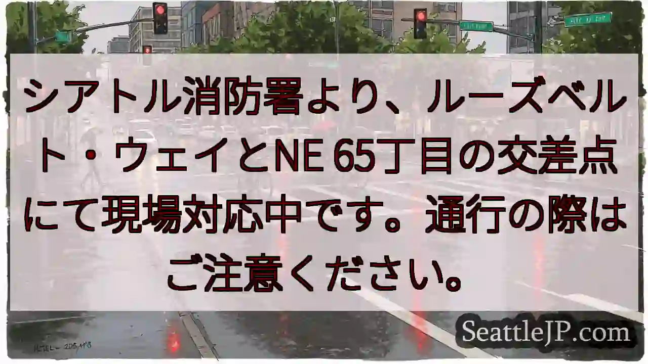 ルーズベルト・ウェイ交差点 現場対応中