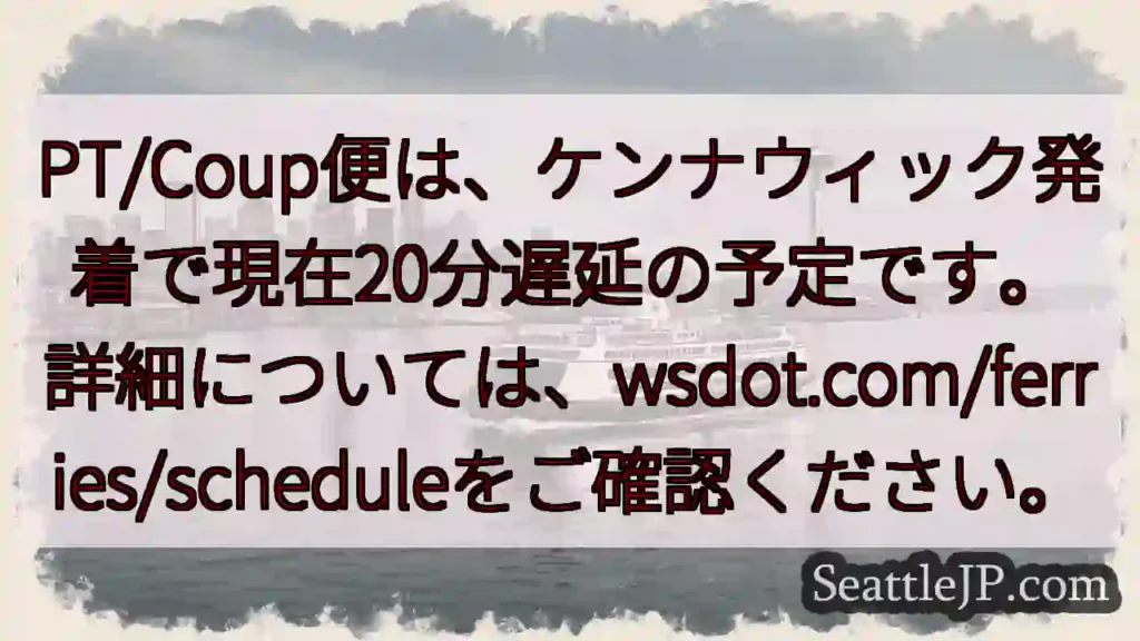 フェリー遅延：20分