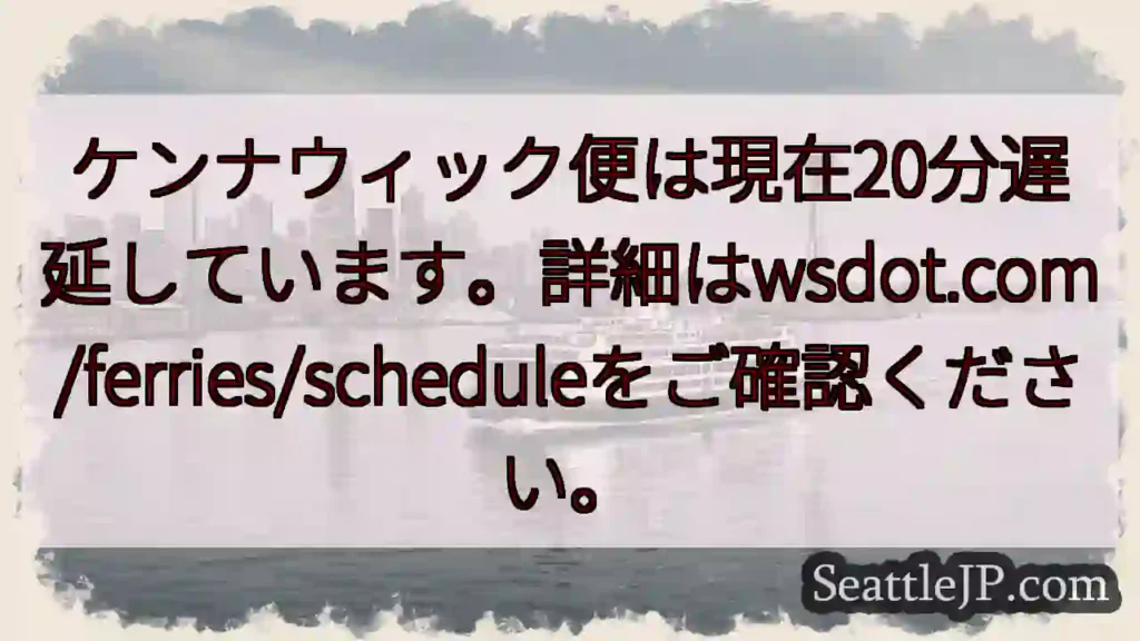 フェリー遅延：20分