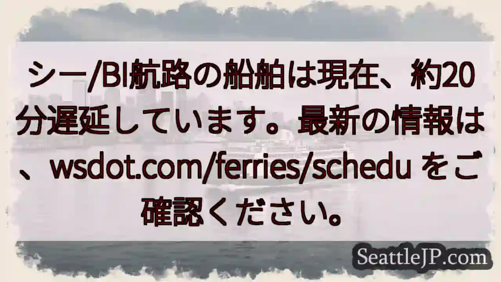 航路遅延：約20分