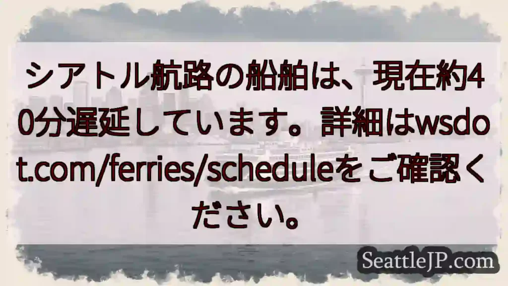フェリー遅延：約40分
