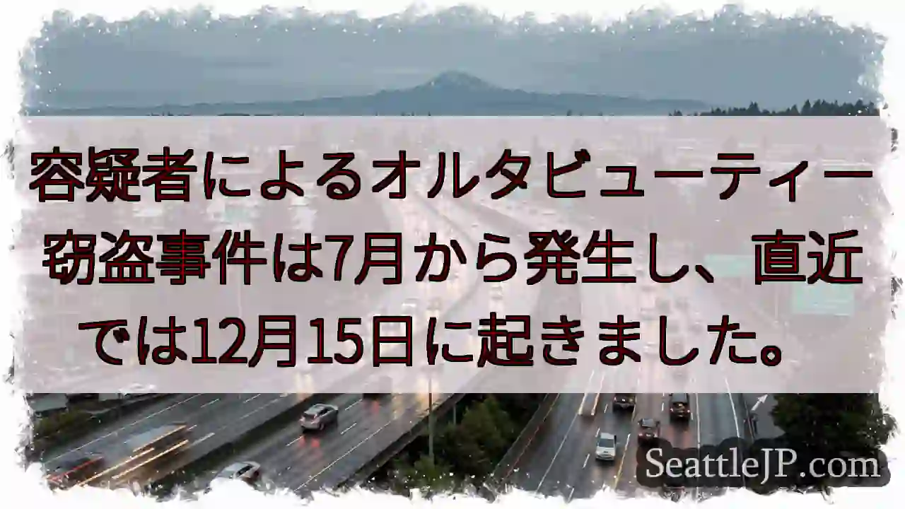 オルタビューティー窃盗事件発生