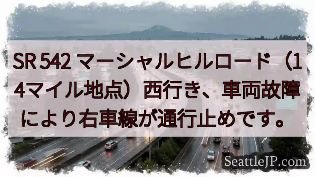 SR542: 右車線通行止め！