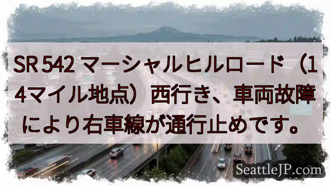 SR542: 右車線通行止め！