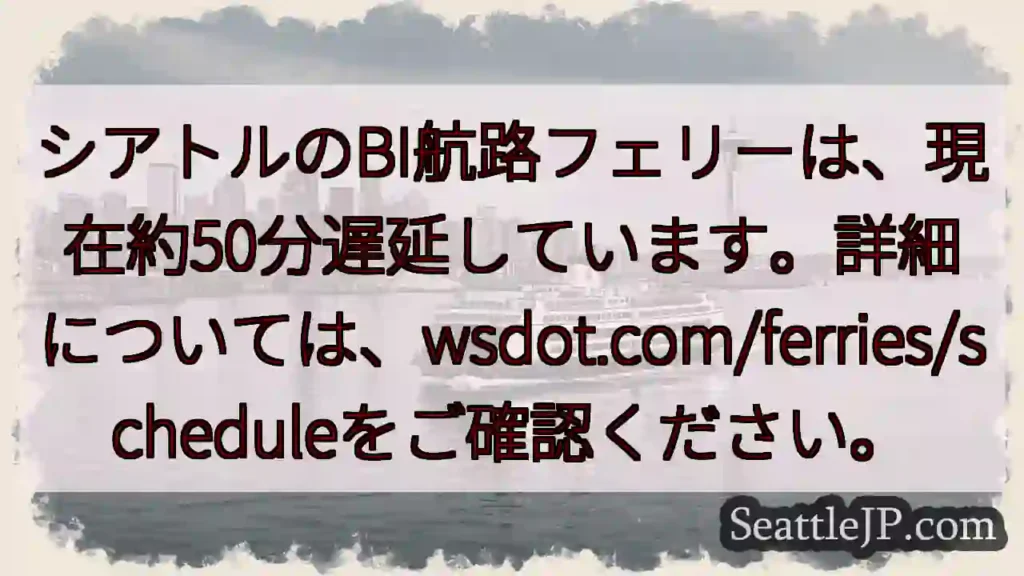 フェリー遅延中！約50分