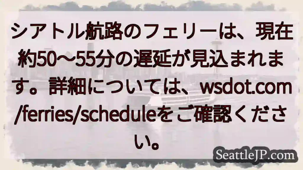 フェリー遅延：約50～55分