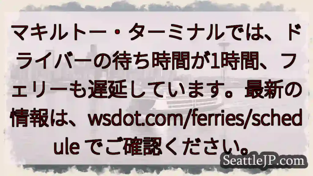 フェリー遅延！マキルトー港