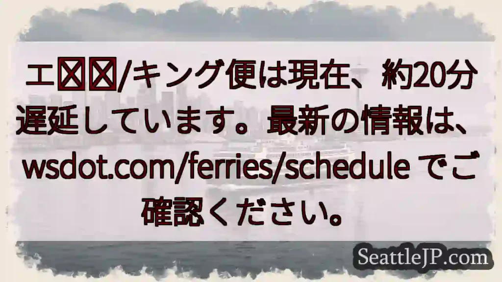 フェリー遅延：約20分